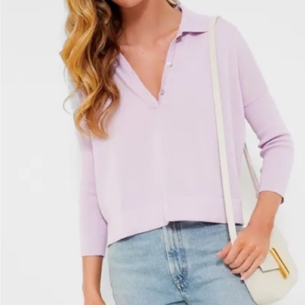 Light Purple V-Neck Cardigan